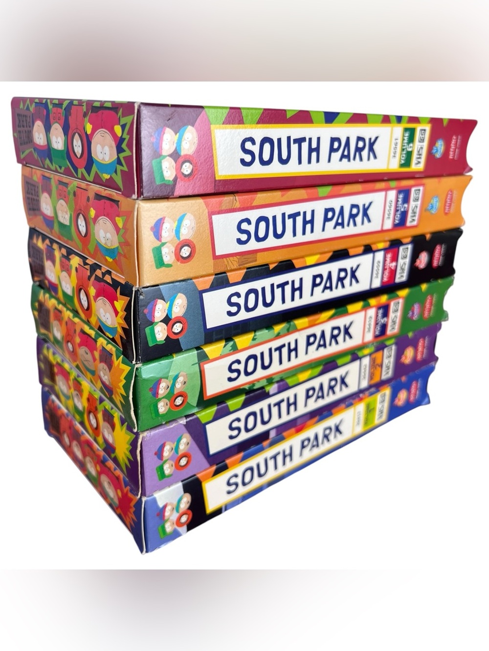 South Park VHS Lot Vol 1–6 1998 Comedy Central Rhino Home Video Collectible